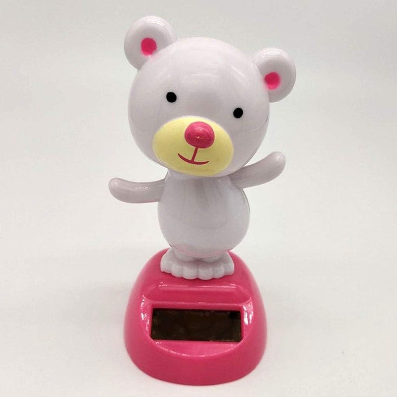 كلاراكو دب لطيف يعمل بالطاقة الشمسية برأس متأرجح، مجسمات حيوانات، ديكور للسيارة أو المنزل، هدية عيد ميلاد للأطفال - Image 2