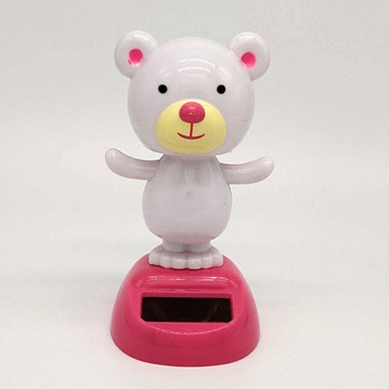 كلاراكو دب لطيف يعمل بالطاقة الشمسية برأس متأرجح، مجسمات حيوانات، ديكور للسيارة أو المنزل، هدية عيد ميلاد للأطفال - Image 1