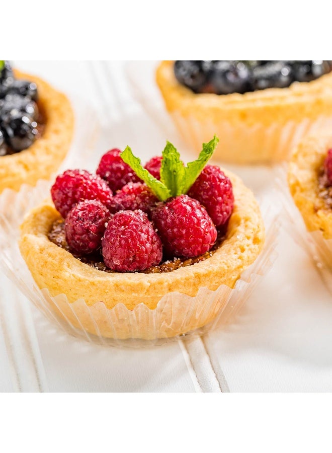 Restaurantware 2 Ounce Mini Cupcake Liners, 200 Greaseproof Mini Muffin Papers - Disposable, Peel Off, Clear Plastic Clear Cupcake Wrappers, For Desserts or Foods, For Weddings, Birthday Parties - Image 3