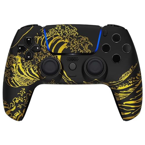 Custom Controllerzz Wireless Controller Compatible with PS5 - Multiple Designs Available (Golden Waves) - Image 5