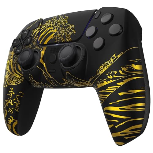 Custom Controllerzz Wireless Controller Compatible with PS5 - Multiple Designs Available (Golden Waves) - Image 3