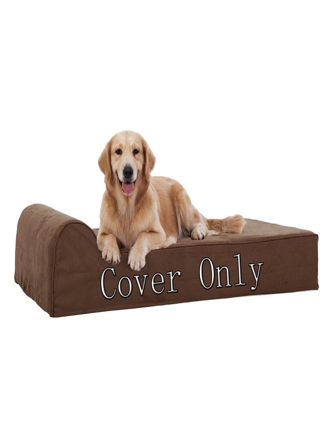 Rainmr Large Dog Bed Replacement Cover - Extra Large Memory Foam Pet Liner with Zipper, XXL Size, Chocolate, Cover Only