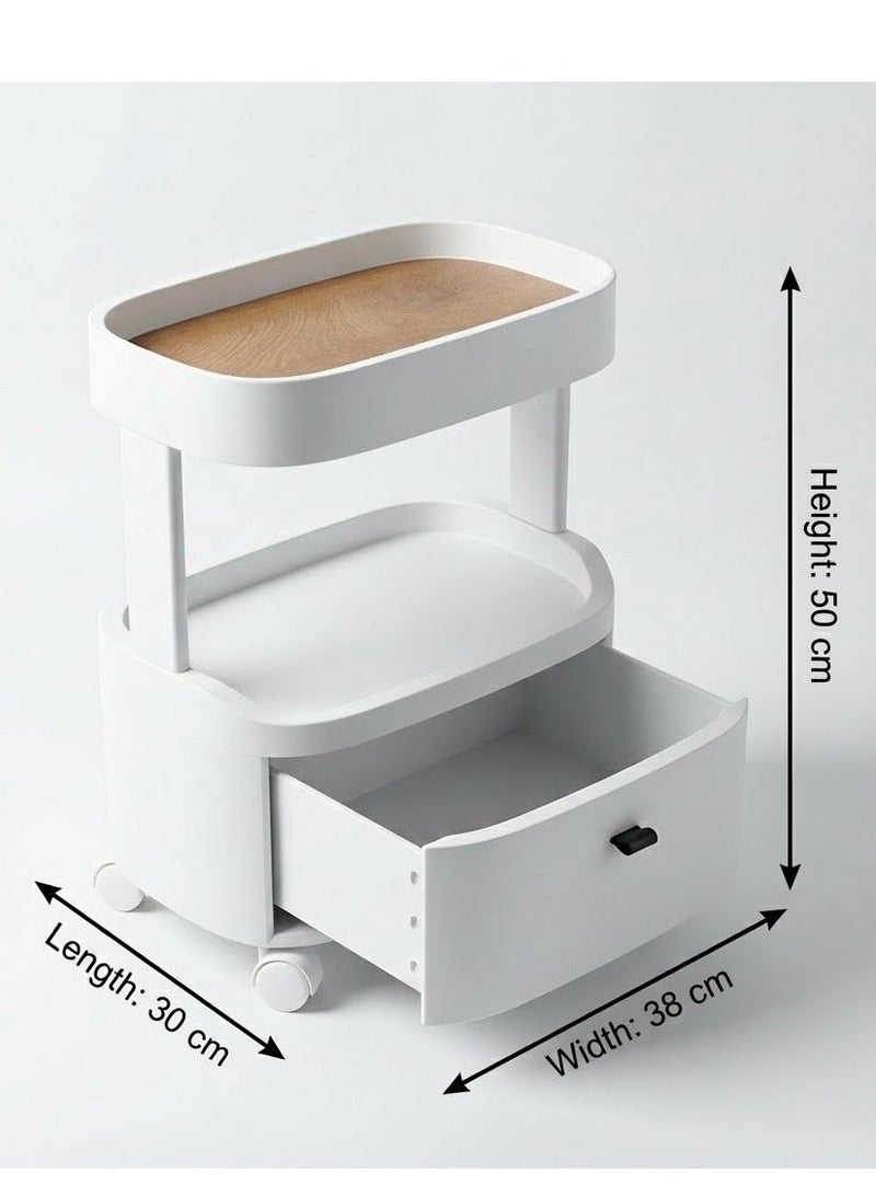 Globalstar Small Rolling Trolley with Drawer – Salon, Barber and Home Storage Cart - Image 4