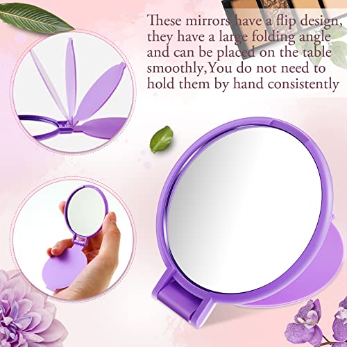 Geelin 40 Pcs Compact Mirror Bulk Travel Makeup Mini Folding Mirror Pocket Vintage Portable Round Small Mirror for Women Purse Travel Daily Use Gifts, White, Blue, Pink, Purple - Image 4