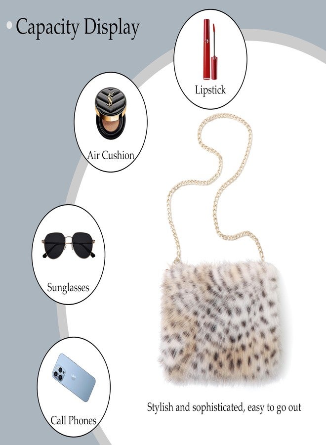 LA CARRIE Faux Fur Crossbody Bags for Women Shoulder Bag Purse Handbags Shoulder Strap(White) - Image 5
