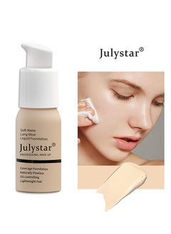 Julystar Soft Matte Finish Liquid foundation, foundation cream, foundation concealer, lasting makeup-free liquid foundation(Natural white)  - Image 1