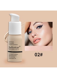 Julystar Soft Matte Finish Liquid foundation, foundation cream, foundation concealer, lasting makeup-free liquid foundation(Natural white)  - Image 2