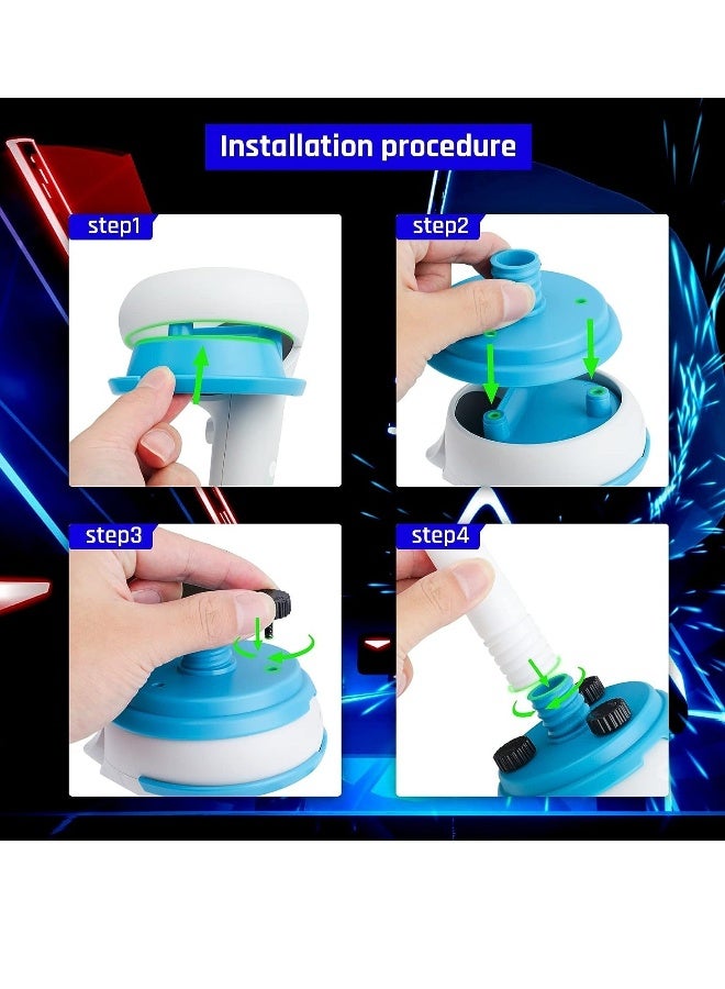 Dual Handles Extension Grips for Oculus quest2, Controllers Playing Beat Saber Games, Enhanced Lightsabers Gaming Experience for quest 2 Accessories - Image 4