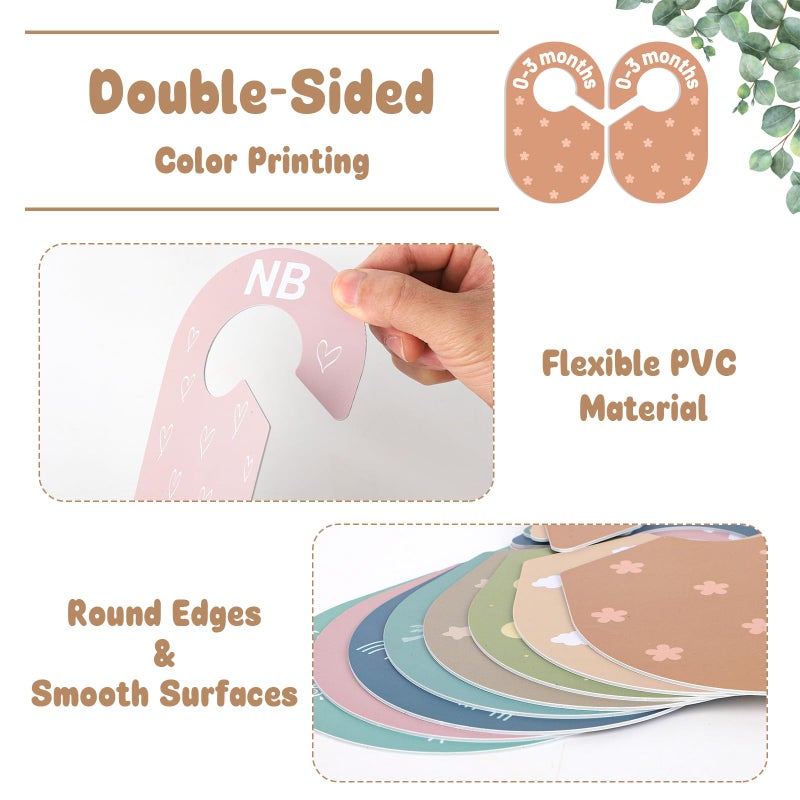 Yewfold Baby Closet Dividers, Baby Clothes Dividers for Closet, Clothes Organizer for Nursery Closets Decor, Divider Hangers for Sorting 8 Sizes from Newborn to 12+ Months - Image 3