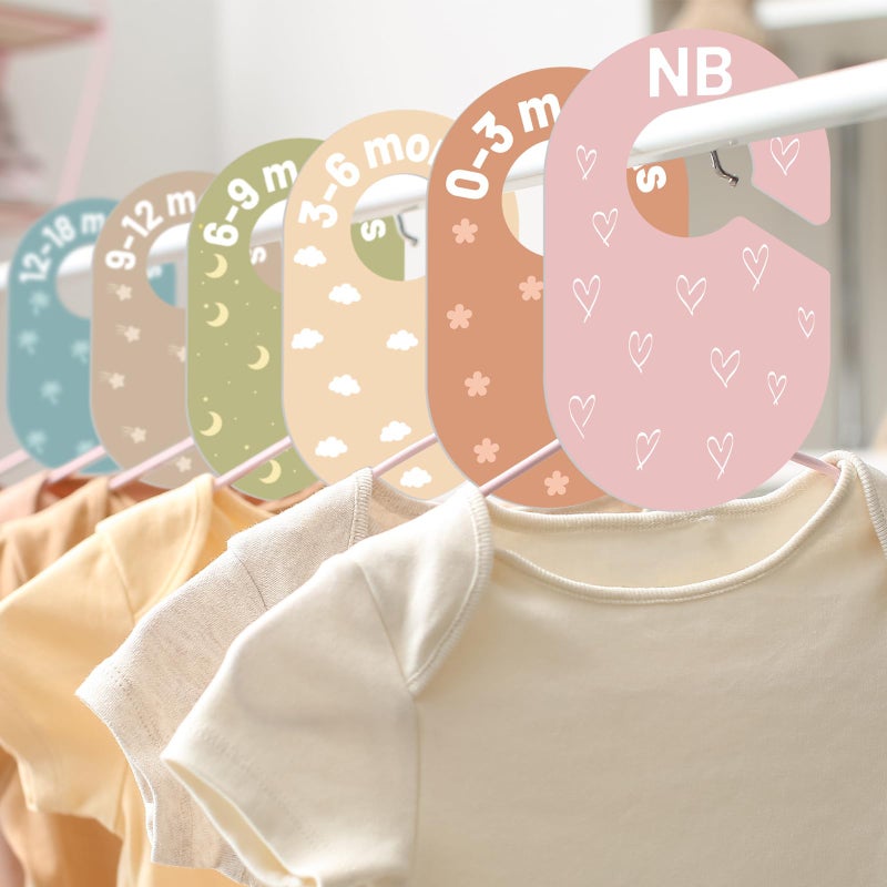 Yewfold Baby Closet Dividers, Baby Clothes Dividers for Closet, Clothes Organizer for Nursery Closets Decor, Divider Hangers for Sorting 8 Sizes from Newborn to 12+ Months - Image 4