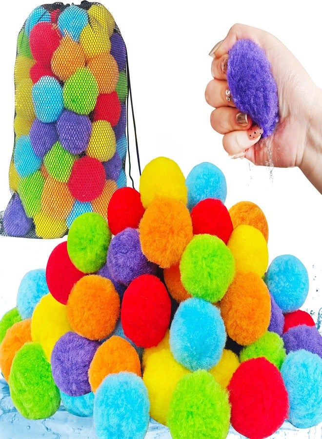Zddaoole 60 Pcs Reusable Water Balloons,Soft Splash Balls for Outdoor Water Games,Beach Pool Party Supplies,Reusable Water Toys for Summer Fun and Family Activities - Image 1