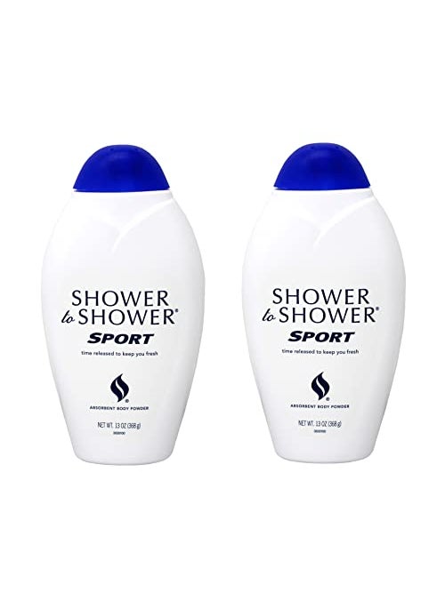 Shower To Shower - Shower to Shower Absorbent Body Powder, Sport, 13-Ounce Bottles (Pack of 2) - Image 1
