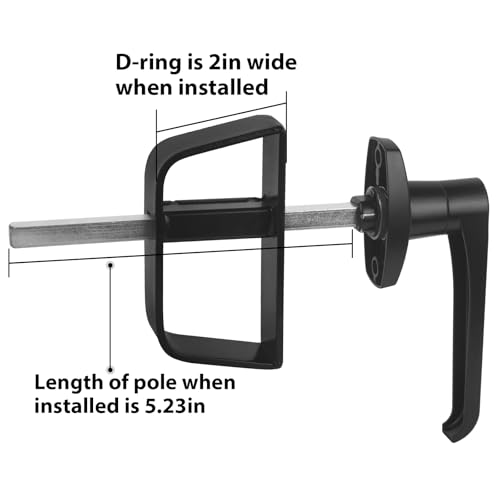 Hurrikom shed Door Latch shed Door Handle with 5-1/2" Stem,shed Door Lock Matching Set Includes 5 Keys forPlayhouses, shed Latch Chicken Coops,Camper, RV, Garage Door(Black) - Image 3