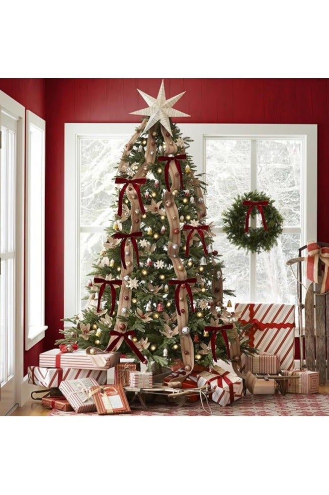 12 Pcs Bow Decorations Velvet Ribbon Christmas Tree Decoration Bow Decoration Holiday Accessories Scene Display Hanging Ornaments - Image 4