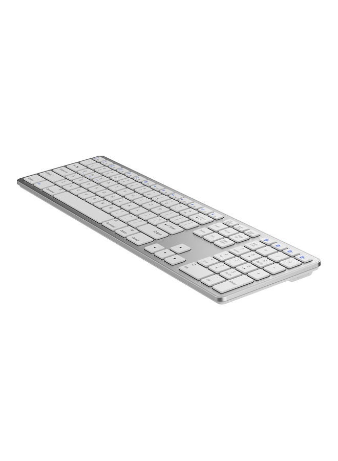 NIBEMINENT Multi-paired BT Keyboard 109-key Wireless Support for IOS/Android/Windows System Silver - Image 4