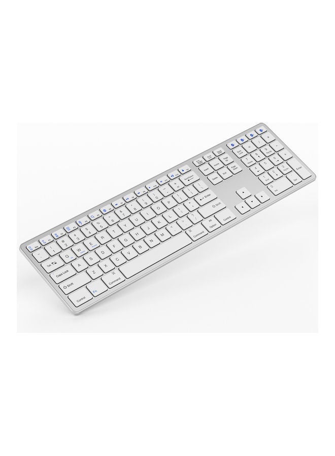 NIBEMINENT Multi-paired BT Keyboard 109-key Wireless Support for IOS/Android/Windows System Silver - Image 2