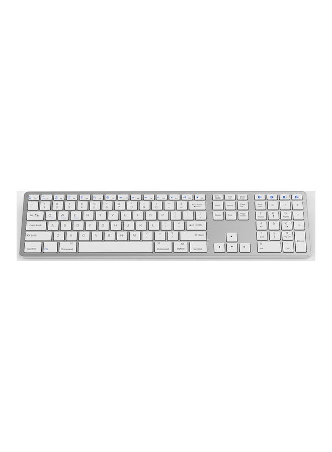 NIBEMINENT Multi-paired BT Keyboard 109-key Wireless Support for IOS/Android/Windows System Silver - Image 3