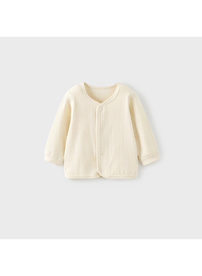 Tongtai Baby Top Spring And Autumn Infant Clothing Children's Homewear Underwear Autumn Wear Seamless Long Sleeve Cardigan Top - Image 2