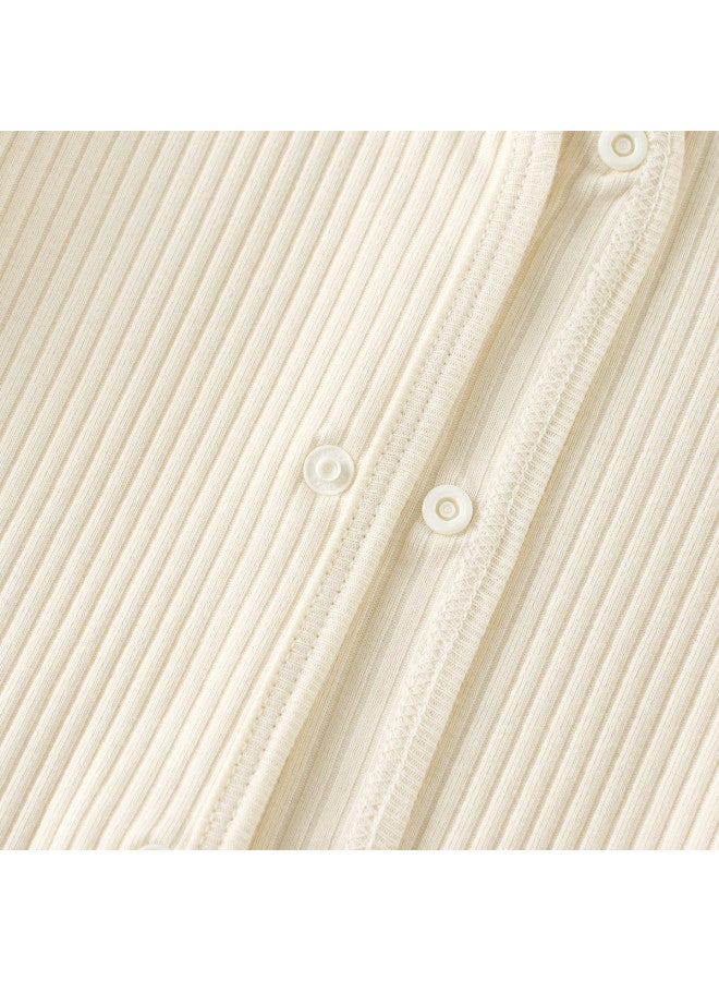 Tongtai Baby Top Spring And Autumn Infant Clothing Children's Homewear Underwear Autumn Wear Seamless Long Sleeve Cardigan Top - Image 5