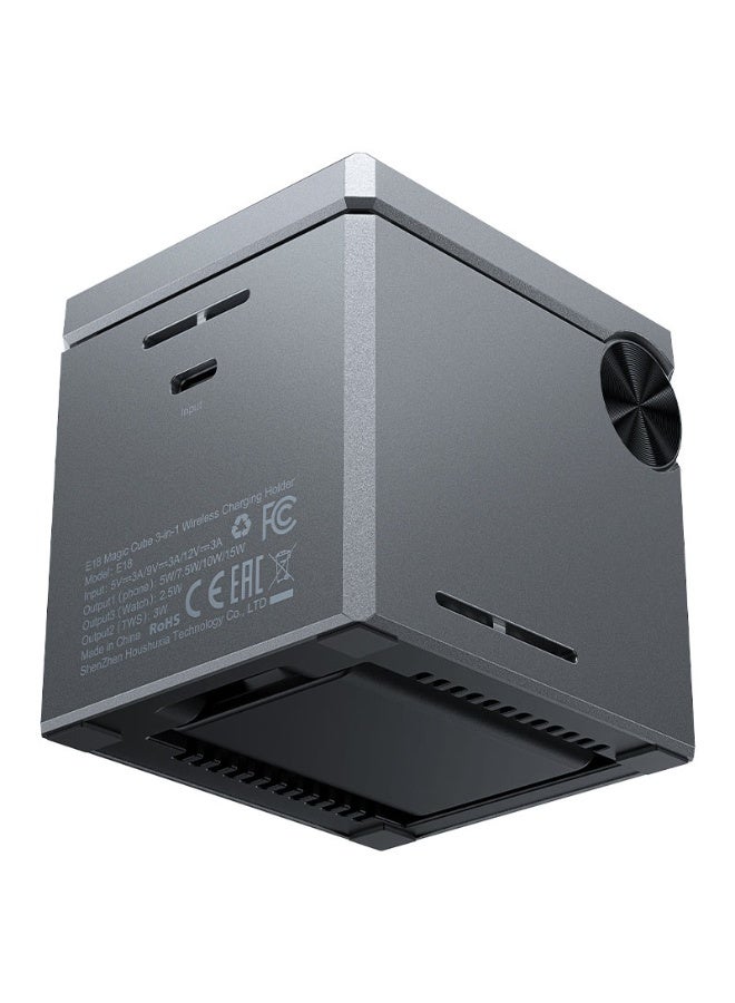 ACEFAST 3 in 1 Magnetic Fast Wireless Charger Desktop Holder E18, Folds Into a Cube, Desktop Stand,  Wireless Charging for Mobile Phones, Watches and Headsets, 3 Devices Charging Same Time - Black - Image 4