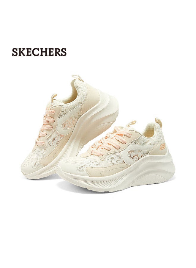 Skechers Women's Spring Thick-soled Height-increasing Casual Shoes Lace Breathable Sports Shoes Loafers 117520 - Image 3
