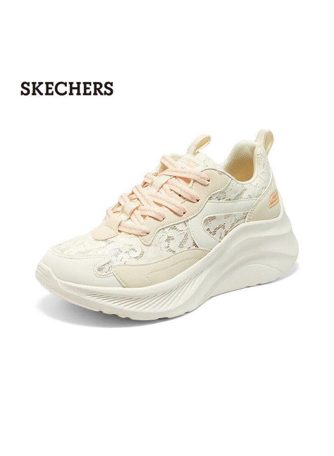 Skechers Women's Spring Thick-soled Height-increasing Casual Shoes Lace Breathable Sports Shoes Loafers 117520 - Image 2