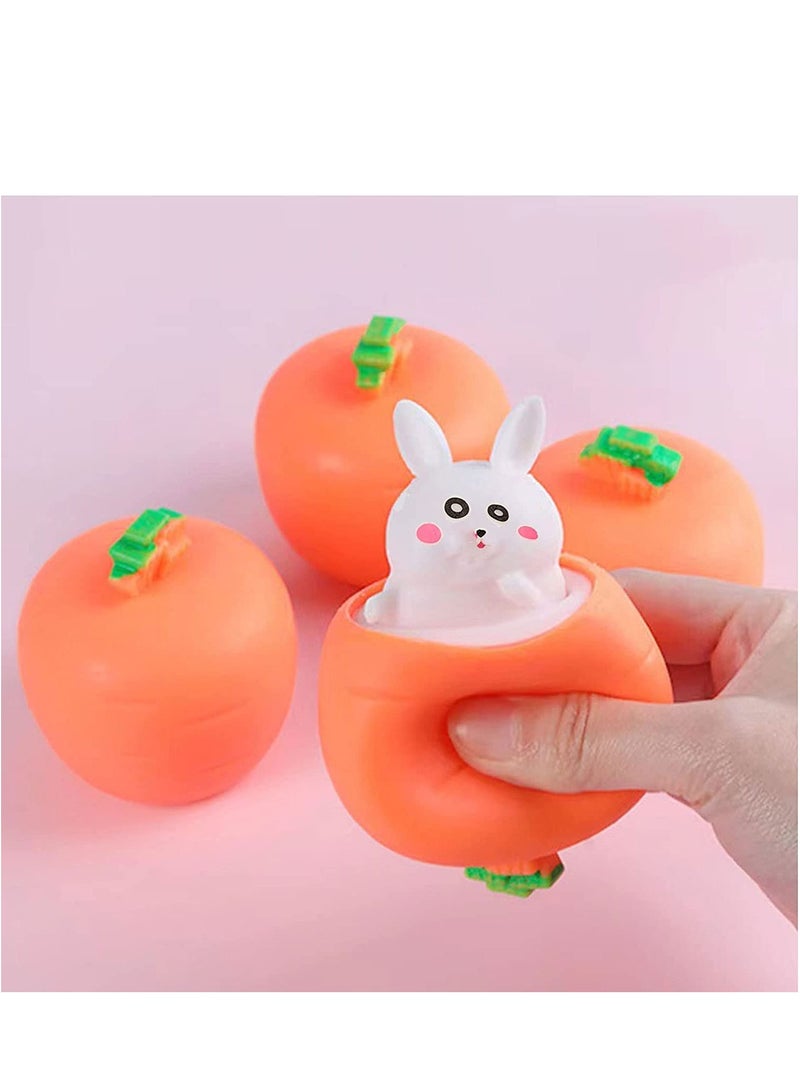 Excefore Sensory Fidget Toys Squeeze Carrot Rabbit Toys Pop Up Squishy in Stress Relief Decompression Exhaust Toy for Children and Adults (3 Pieces/Set) - Image 3