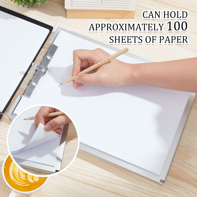 Henoyso Metal Storage Clipboard Bulk Heavy Duty Aluminum Clip Board for Teacher Contractor Medical Construction Office School Classroom, 12.6x9.2x1 Inch, Fit Letter Size 8.5x11 Inch Paper(1 Pcs) - Image 4