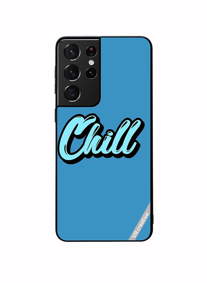 VR CREATIVE Protective Case Cover For Samsung Galaxy S21 Ultra 5G Chill In Blue Color Design Multicolour - Image 1