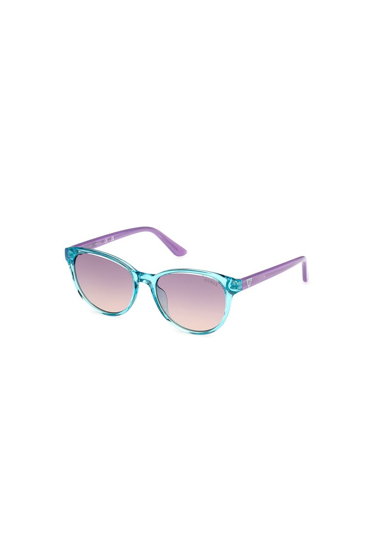 GUESS - Girls UV Protection Cat Eye Shape Sunglasses - GU0012687Z49 - Lens Size: 49 Mm - Shiny Turquoise - Image 1