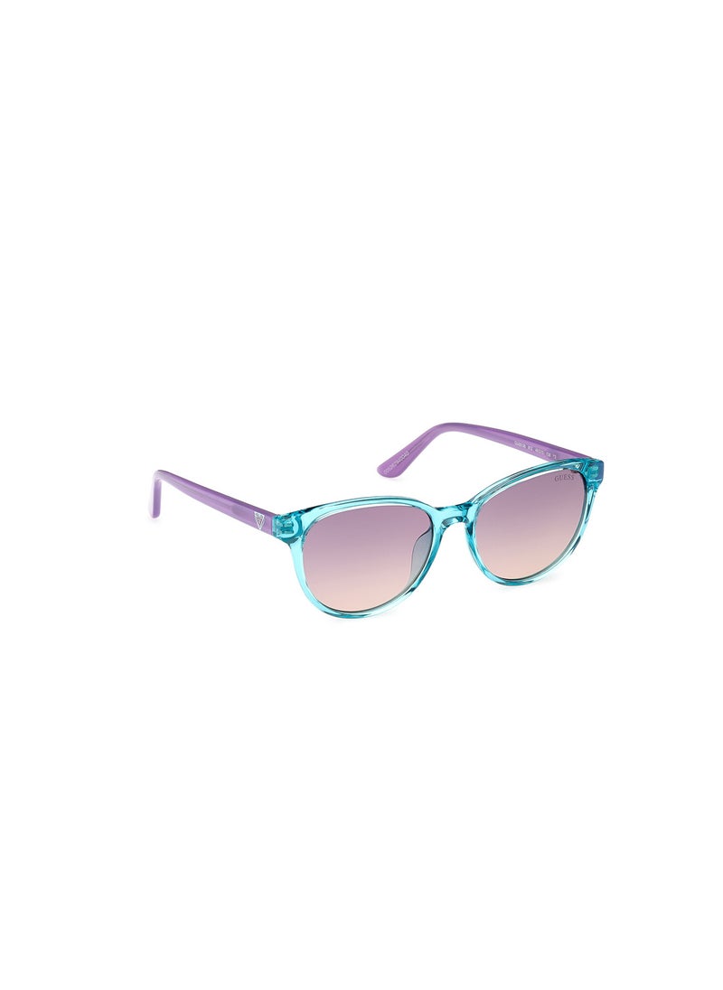 GUESS - Girls UV Protection Cat Eye Shape Sunglasses - GU0012687Z49 - Lens Size: 49 Mm - Shiny Turquoise - Image 1