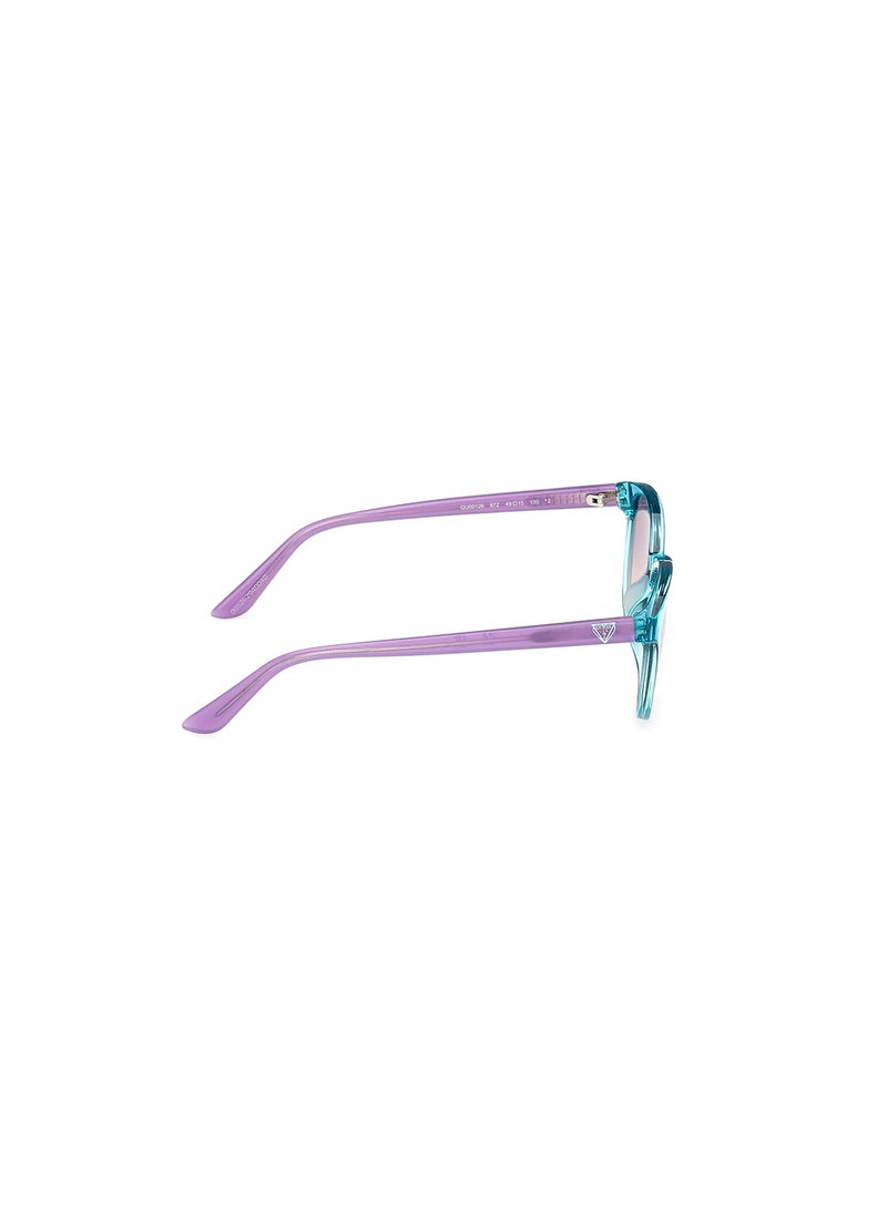 GUESS - Girls UV Protection Cat Eye Shape Sunglasses - GU0012687Z49 - Lens Size: 49 Mm - Shiny Turquoise - Image 1