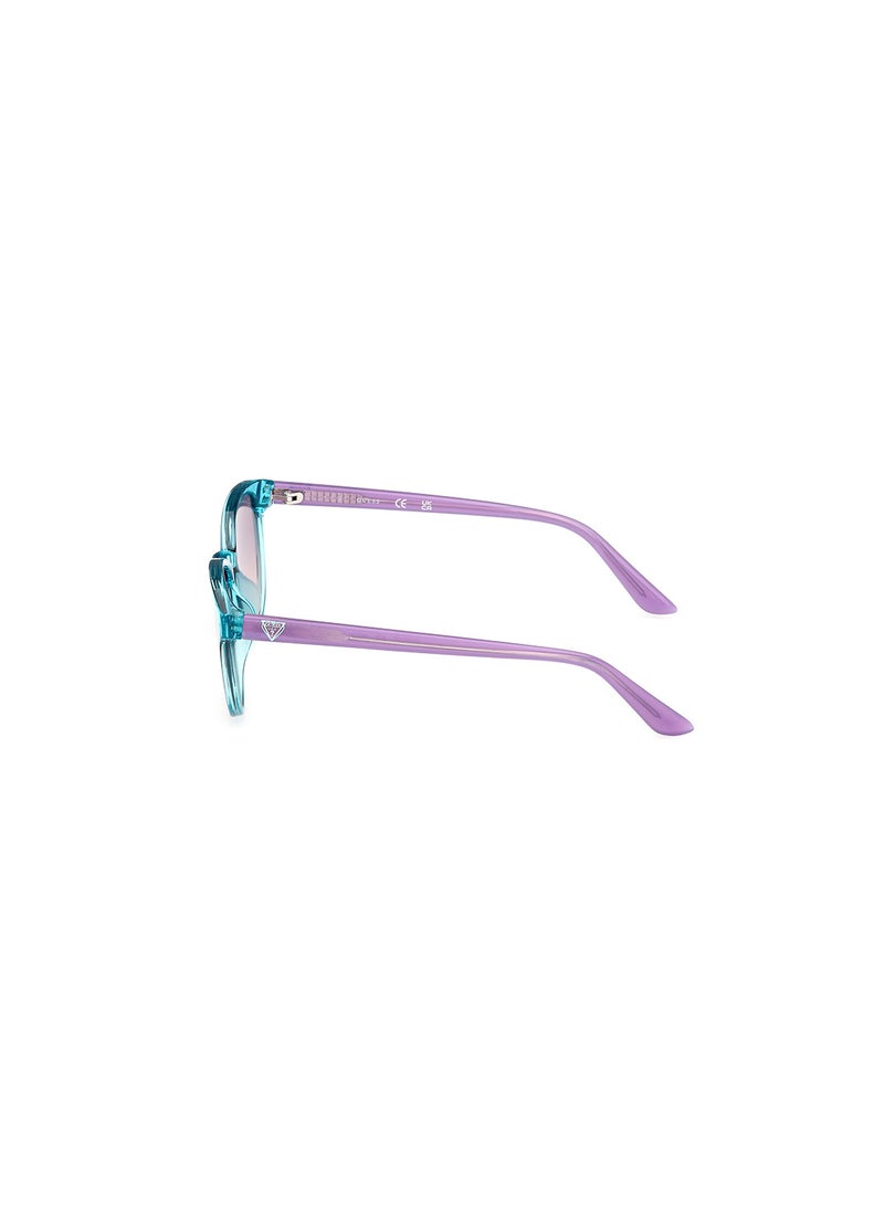 GUESS - Girls UV Protection Cat Eye Shape Sunglasses - GU0012687Z49 - Lens Size: 49 Mm - Shiny Turquoise - Image 1