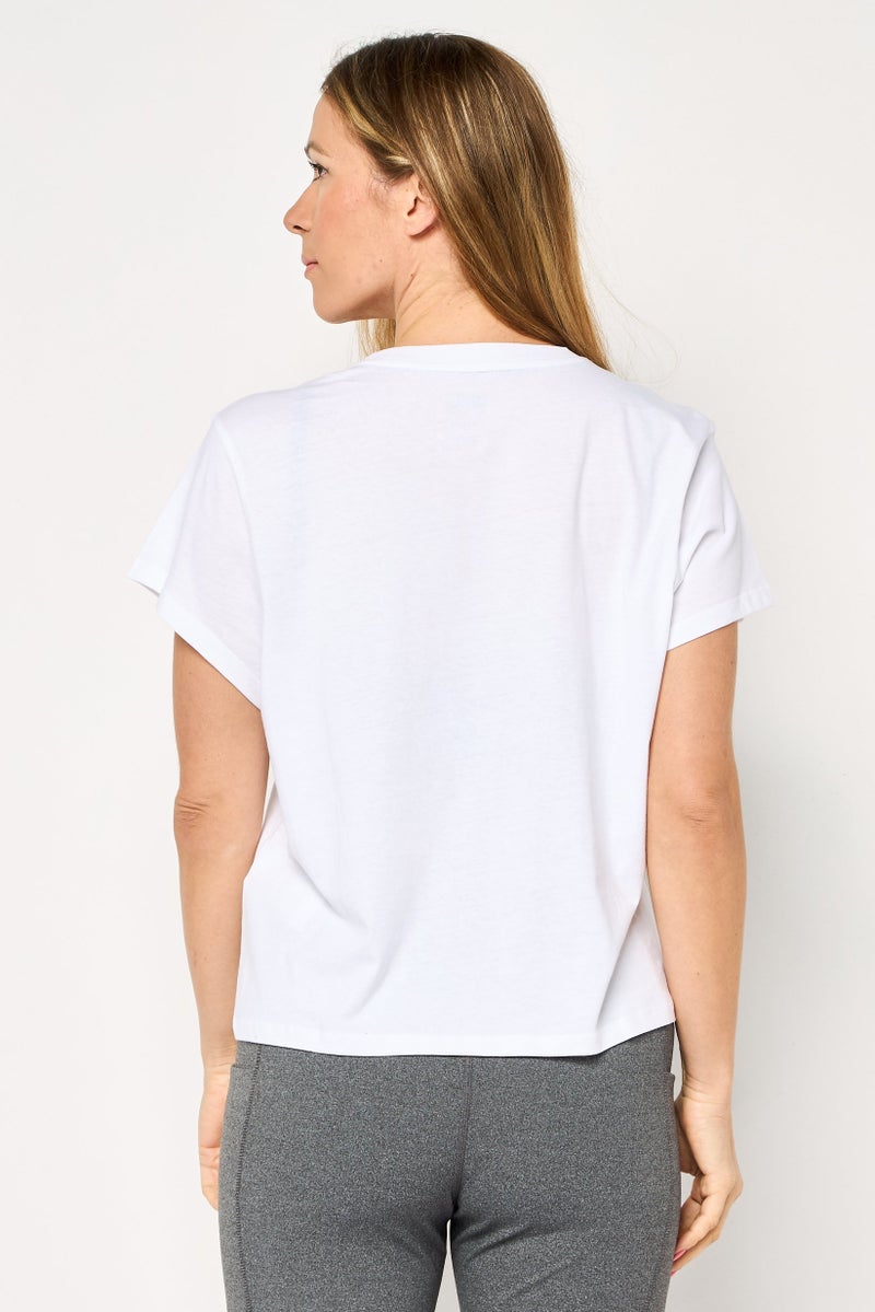 DKNY Sport Women Sportswear Fit Short Sleeve Outdoor T-shirt, White - Image 4