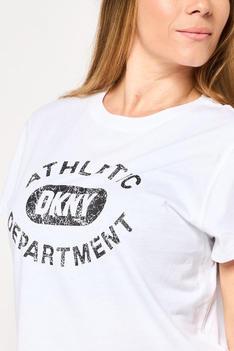 DKNY Sport Women Sportswear Fit Short Sleeve Outdoor T-shirt, White - Image 3