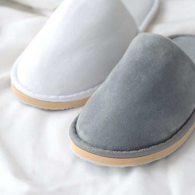 Indoor Slippers: 6 Pairs Washable Reusable Closed-Toe Coral Fleece Slippers - Thickened Padded Sole For Added Support Guest Slippers For Home Use Guest Accommodation - Image 5