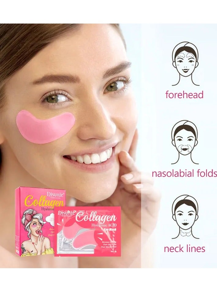 Disunie قناع حمض الهيالورونيك تحت العين يقلل من الهالات السوداء والانتفاخات والحقائب تحت العين والتجاعيد، رقعة جل تحت العين نباتية خالية من القسوة تقلل من الحقائب تحت العين وتنعم التجاعيد وتفتح البشرة، رقعة العين 10 قطع - Image 2