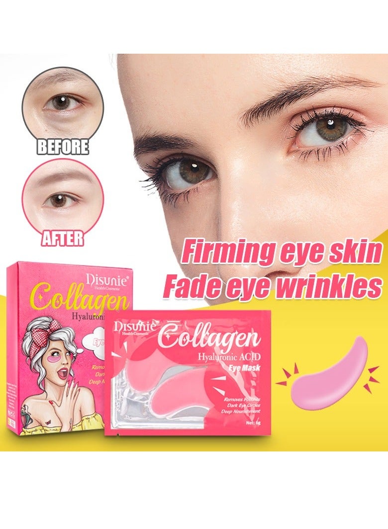 Disunie قناع حمض الهيالورونيك تحت العين يقلل من الهالات السوداء والانتفاخات والحقائب تحت العين والتجاعيد، رقعة جل تحت العين نباتية خالية من القسوة تقلل من الحقائب تحت العين وتنعم التجاعيد وتفتح البشرة، رقعة العين 10 قطع - Image 3