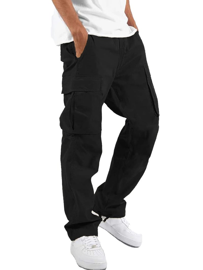 whox Mens Cargo Pants Casual Outdoor Hiking Pants for Men Athletic Joggers Sweatpants Black - Image 1