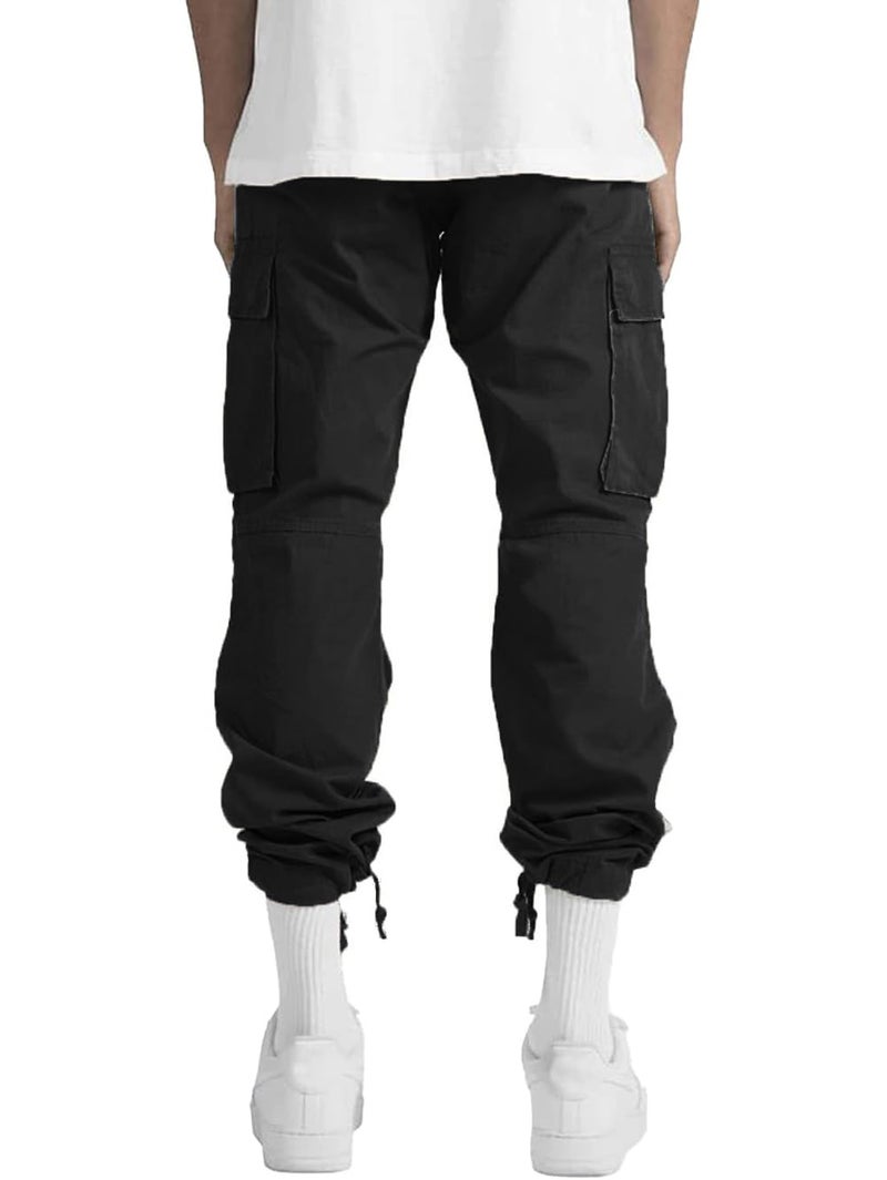 whox Mens Cargo Pants Casual Outdoor Hiking Pants for Men Athletic Joggers Sweatpants Black - Image 4
