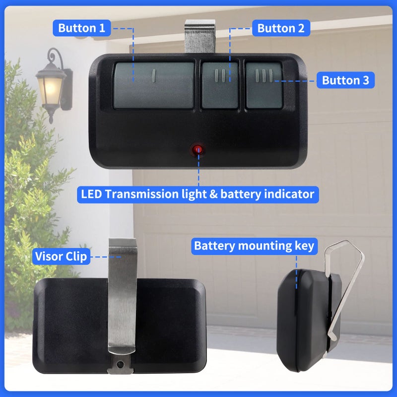 Cooouds 893MAX Garage Door Opener Remote, for LiftMaster/Chamberlain/Craftsman Garage Door Opener, Replaces 893LM G953EV-P2 371LM 373LM 890MAX 971LM 973LMï¼ˆ1 Packï¼‰ - Image 5