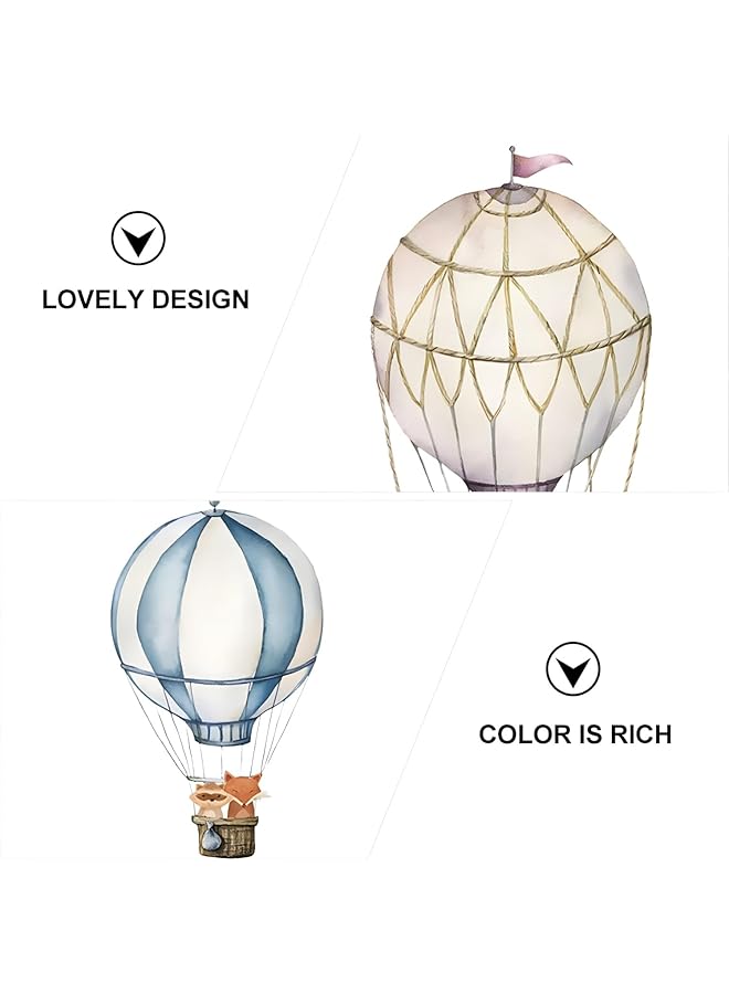 إيروريكس ملصقات حائط على شكل بالون هواء ساخن لطيفة ذاتية اللصق لتزيين حائط غرفة الأطفال، ملصقات حائط على شكل سحابة قابلة للإزالة، ملصقات حائط على شكل بالونات حيوانات، ملصقات حائط للأطفال، غرفة نوم الأطفال، غرفة المعيشة - Image 4
