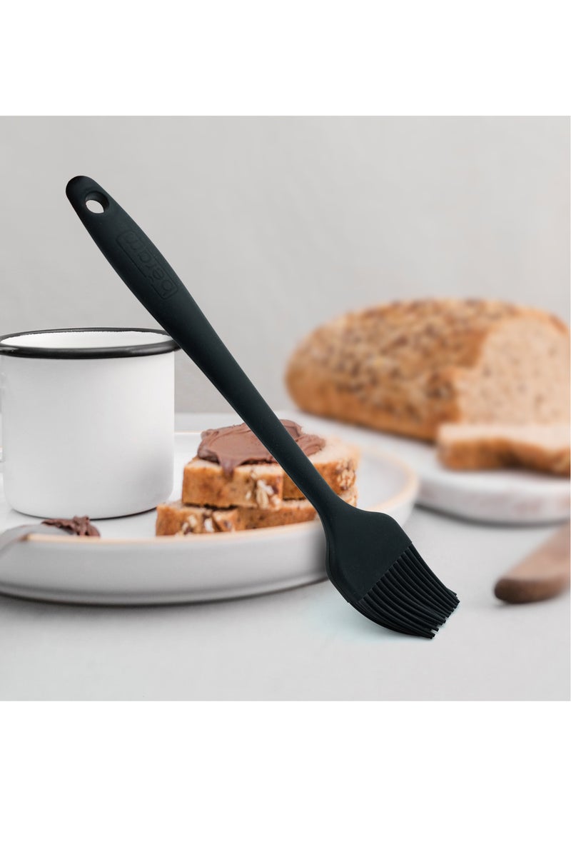 بيرام فرشاة زيت سيليكون من بيرام بمقبض من الفولاذ المقاوم للصدأ - مقاومة للحرارة وخالية من مادة BPA وغير لاصقة وآمنة للشواء والخبز والشواء والتحميص والمعجنات والطهي - لون أسود (فرشاة زيت واحدة) - Image 4
