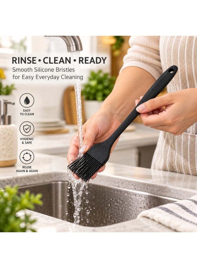 BERAM Silicone Basting Brush, 20.5 cm Heat Resistant Pastry Brush, BPA-Free Flexible Silicone Bristles for Oil Butter Sauce Marinade BBQ Baking Grilling Roasting, Non-Stick Cookware Safe, Black - Image 5
