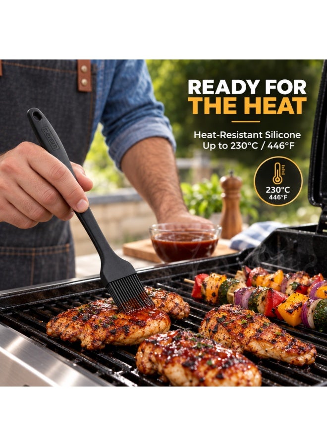 BERAM Silicone Basting Brush, 20.5 cm Heat Resistant Pastry Brush, BPA-Free Flexible Silicone Bristles for Oil Butter Sauce Marinade BBQ Baking Grilling Roasting, Non-Stick Cookware Safe, Black - Image 4