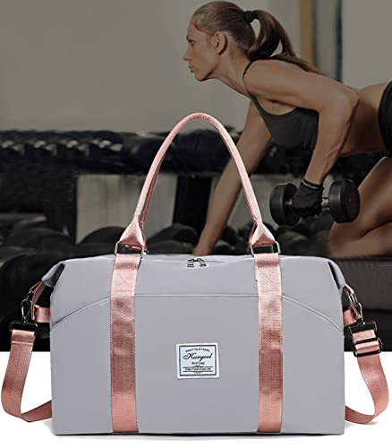 KURGOOL Gym Bag with Wet Pocket Travel Duffel Bag for Sports and Weekend Getaway Lightweight Overnight Bags for Women and Men - Image 3