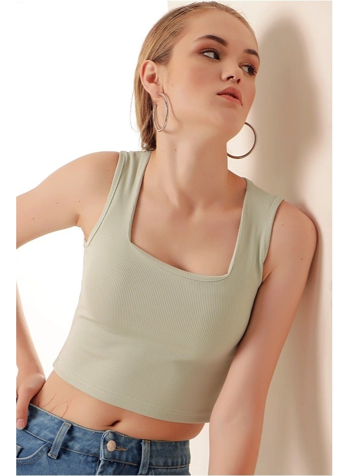 BIG DART Mint Green Crop Top - Image 1