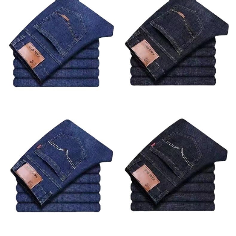 Autumn Mens Loose Fit Denim Jeans Black  - Image 5