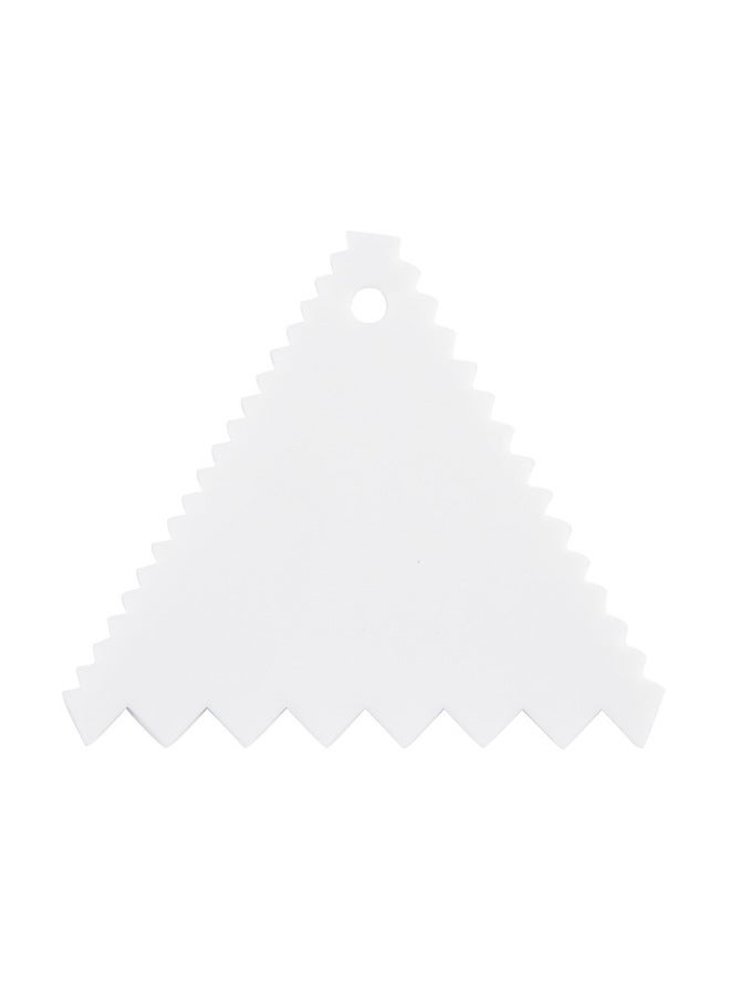 Triangular Plastic Scraper Birthday Cake Wasting Tool Serrated Cream Scraper Kitchen Baking Special Tool-Color:Triangular Scraper White - Image 1