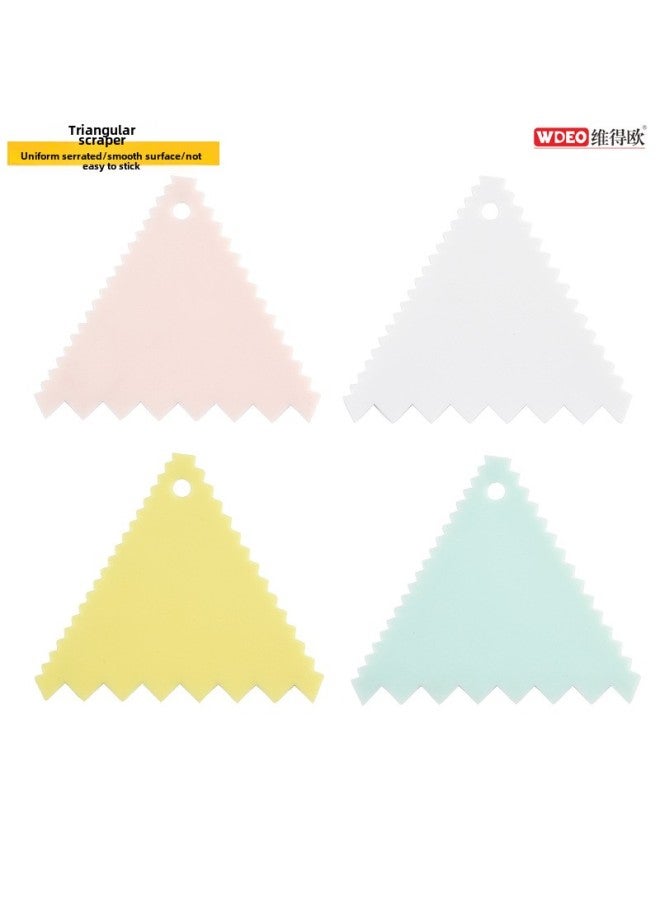 Triangular Plastic Scraper Birthday Cake Wasting Tool Serrated Cream Scraper Kitchen Baking Special Tool-Color:Triangular Scraper White - Image 2